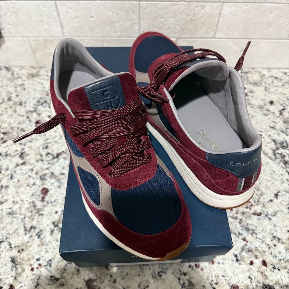 Cole Haan Men's Maroon and Navy Sneakers